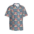 thumbnail image 2 of Daiia Popcorn On Blue Lines Hawaiian Shirt for Men Gentle Cotton Regular Short Sleeve Casual-3X-Large, 2 of 9
