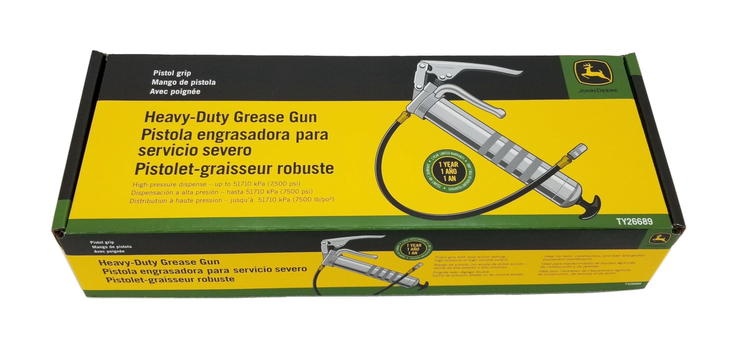 John Deere Manual Pistol Grip Grease Gun - TY26689