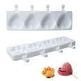 thumbnail image 3 of Molde de helado de 4 cavidades, molde de paletas de silicona, molde de helado de pata en forma de corazón casero para gelatina de pastel de paletas DIY, 3 of 8