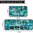 thumbnail image 2 of Modern Abstract Kitchen Mats for Floor, Blue Green Turquoise Teal Kitchen Rugs Set of 2 Carpet Area Rug, Vintage Farmhouse Modern Kitchen Decor and Accessories Stuff, 17x30 and 17x47 Inch, 2 of 7