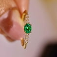 thumbnail image 4 of 14k Solid Gold Ring Genuine Emerald Ring Dainty Oval Cut Emerald Ring Moissanite Accented Wedding Ring Natural Emerald Ring Gift For Her, 4 of 5