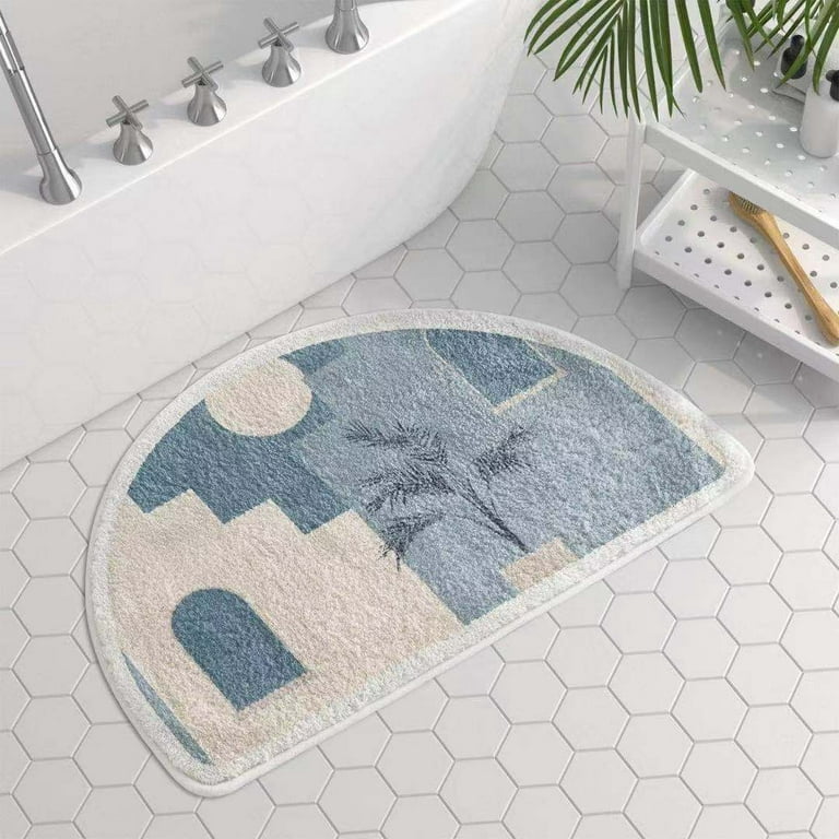 Semicircle Bathroom Non-slip Mat, Water Absorbent Rug For Home Entrance,  Toilet And Bathroom Drying Quickly