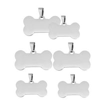 MUSEYA 6Pcs Blank Dog Tags Silver Engraving Metal Tag for Pet ID Personalization Projects
