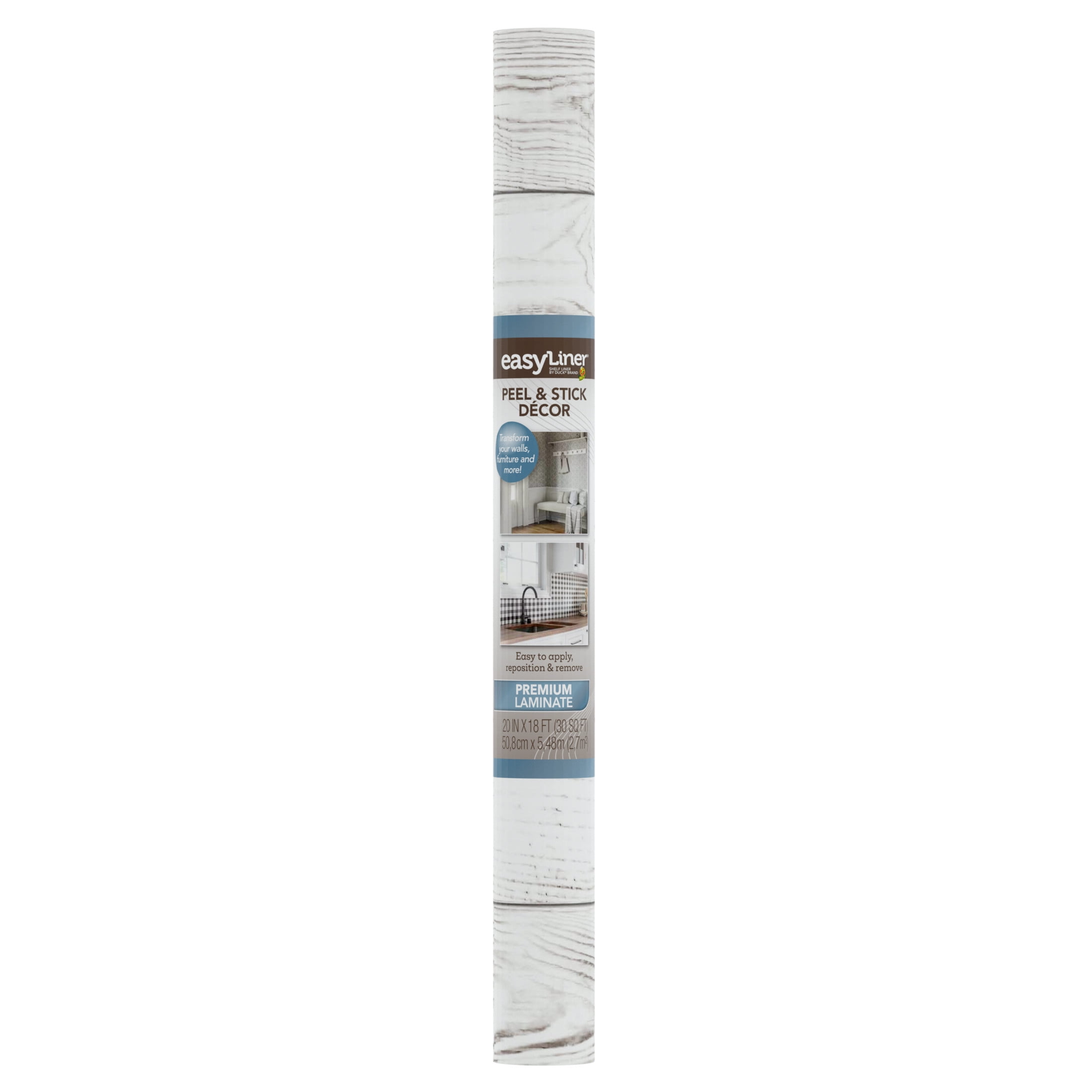 (6 pack) EasyLiner Premium Removable Adhesive Peel & Stick Wallpaper, White Beadboard, 20 in. x 18 Foot
