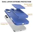 thumbnail image 2 of for iPhone 16 Case Wallet, with Card Holder Slot (4-5 Cards), Built-in Make-up Mirror, Military Drop Protection, Rugged Heavy Duty Hybrid Protective Phone Case for iPhone 16, Blue, 2 of 7