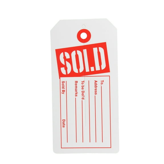 SSWBasics Red/White Sold Slit Tags (2-3/8"W x 4-3/4"H ) - Box of 1000