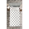 thumbnail image 3 of Ambesonne Ocean Quilted Bedspread Set 2 Pcs, Sketchy Schoal of Fish, Twin Size, Charcoal Grey White, 3 of 3