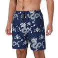 thumbnail image 2 of Uemuo Dragon Pattern Mens Swim Trunks Quick Dry Board Shorts with Mesh Lining, Stretch Beach Shorts Quick Dry No-Chafing Board Shorts-Small, 2 of 9