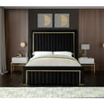 thumbnail image 4 of Meridian Furniture Dolce Solid Wood and Velvet Queen Bed in Black, 4 of 5