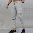 thumbnail image 2 of USNSM Men's Joggers Casual Pants Stretch Elastic Waist Drawstring Tapered Pants with Pocket Outdoor Solid Loose Comfy Trouser Gray XL, 2 of 6