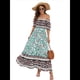 thumbnail image 1 of Vestido Informal, Fluido, con Estampado Floral Bohemio, Hombros Descubiertos, para Mujer (Verano 2025) Verde XXL, 1 of 9