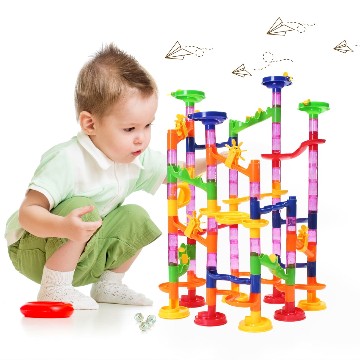 Toddler Toy Marble Run 80 Piece Kids Play Game Pretend Pre-School Young Children 