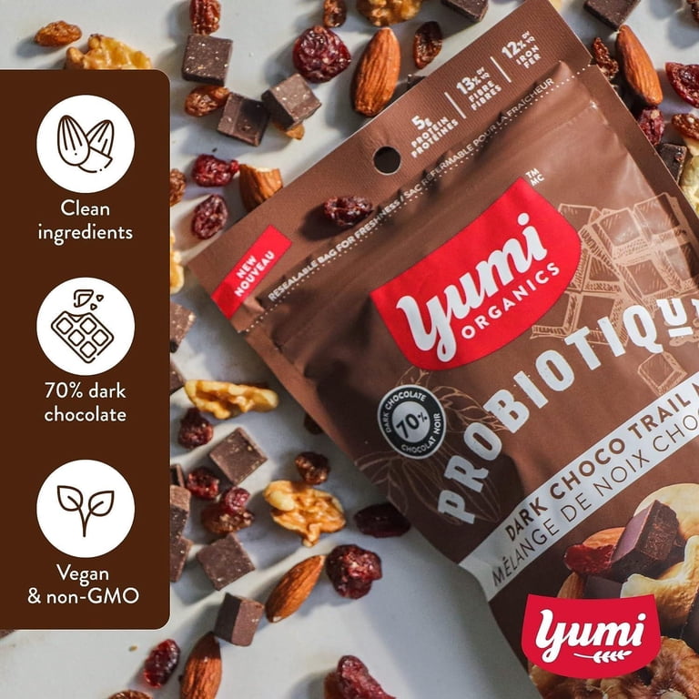 Yumi Probiotic Premium Trail Mix Dark Choco Deluxe | USDA Organic