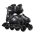 thumbnail image 3 of Patins à Roues Alignées Réglables pour Femmes, Haute Élasticité, Portables, Respirants, de Mise en Forme, Résistants à l'Usure, Patins à Roulettes, Chaussures de Patinage Antichoc, Filles Débutantes, Noir/m, 3 of 6