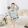 thumbnail image 6 of FORMRS Wearable Blanket Hoodie with Sleeves for Kids Cozy Flannel Sweatshirt, Cute Cat Faces, 6 of 7