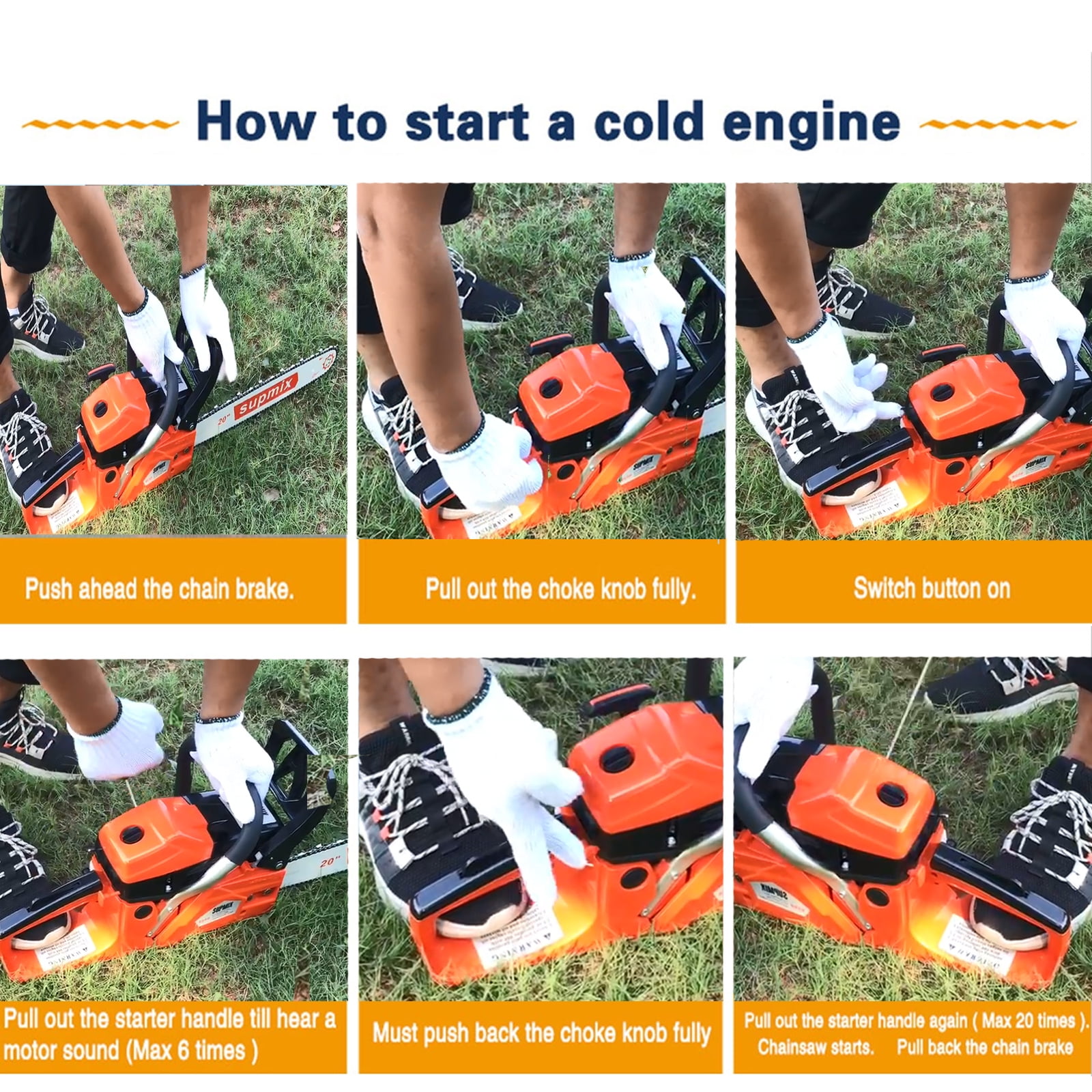 62cc Gas Chainsaw 20 inch Gas Powered Chainsaws 2-Cycle Petrol Handheld Carden Gasoline Chain Saw Power Saws for Cutting Wood Tree Branches Trimming