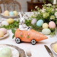 thumbnail image 4 of Easter Resin Figurine of Bunny Riding Carrot Car, Cute Desktop Tabletop Ornament for Spring Easter Holiday, Mini Statue for Home Office Desk Farmhouse & Festive Easter Decorations, 8*6*3in, Orange, 4 of 8