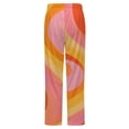 thumbnail image 6 of Swirling Orange Pink Yellow Lines Winter Female Pants Flannel High Waist Women Pants Lady Warm Straight Leg Plush Trousers, 6 of 7