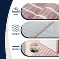 thumbnail image 5 of JONATHAN Y WASHABLE Orton Distressed Ticking Stripe 8' x 10' Machine-Washable Polyester Area Rug, Rose Clay and Cream, Farmhouse Vintage Style with Low Pile for Living Room WSH519E-8, 5 of 6
