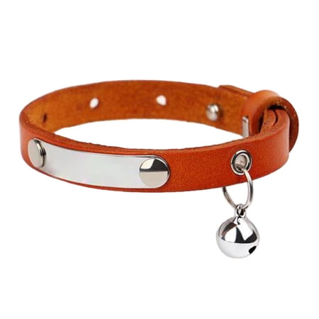 Cat Choker Bell Pet Choker Comfortable PU Leather Puppy Choker Portable Cat 20 to 26cm