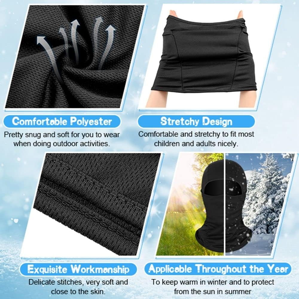 Liho Balaclava Face Mask, 4PCS Ski Mask for Men Women, Cold Weather Face Cover, Sun UV Protection Breathable Windproof Balaclava Hood Tactical Neck Warmer for Hunting Cycling Snow A605