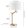 thumbnail image 3 of Henn&Hart 12" Brushed Brass Finish Metal/Fabric Table Lamp, 3 of 8