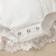 thumbnail image 6 of Sopiago Baby Girl Lace Romper Baby Tulle Dress Romper Flowers Bodysuit Spring Summer Festival Clothes with Headband White,6-12 Months, 6 of 7