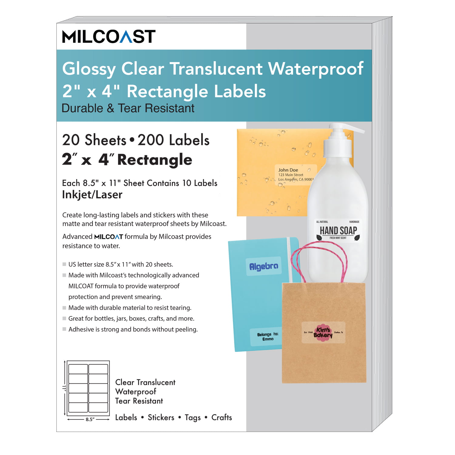 waterproof clear labels