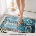 thumbnail image 3 of Blue Teal Spring Floral Door Mat&nbsp;Indoor Outdoor Entrance,Non Slip Small Rug for Kitchen Bathroom Entryway Rug,Modern Botanical Oil Painting Art Washable Doormat Floor Mat 16x24 Inch, 3 of 8