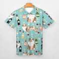 thumbnail image 3 of Australian Shepherd Blue And Red Merle Wine Cocktails Yappy Hour Pattern Dog Breed Men Zipper T-shirt Summer Casual Short Sleeve T-shirt Top, 3 of 7