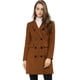thumbnail image 2 of Abrigo Allegra K, elegante, de invierno, con solapa con muescas, doble, marrón, XS, 2 of 6