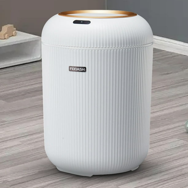 Cubo de basura de cocina de 9,5 l/10 l con tapa, minicubo con sensor automático para baño de mesa