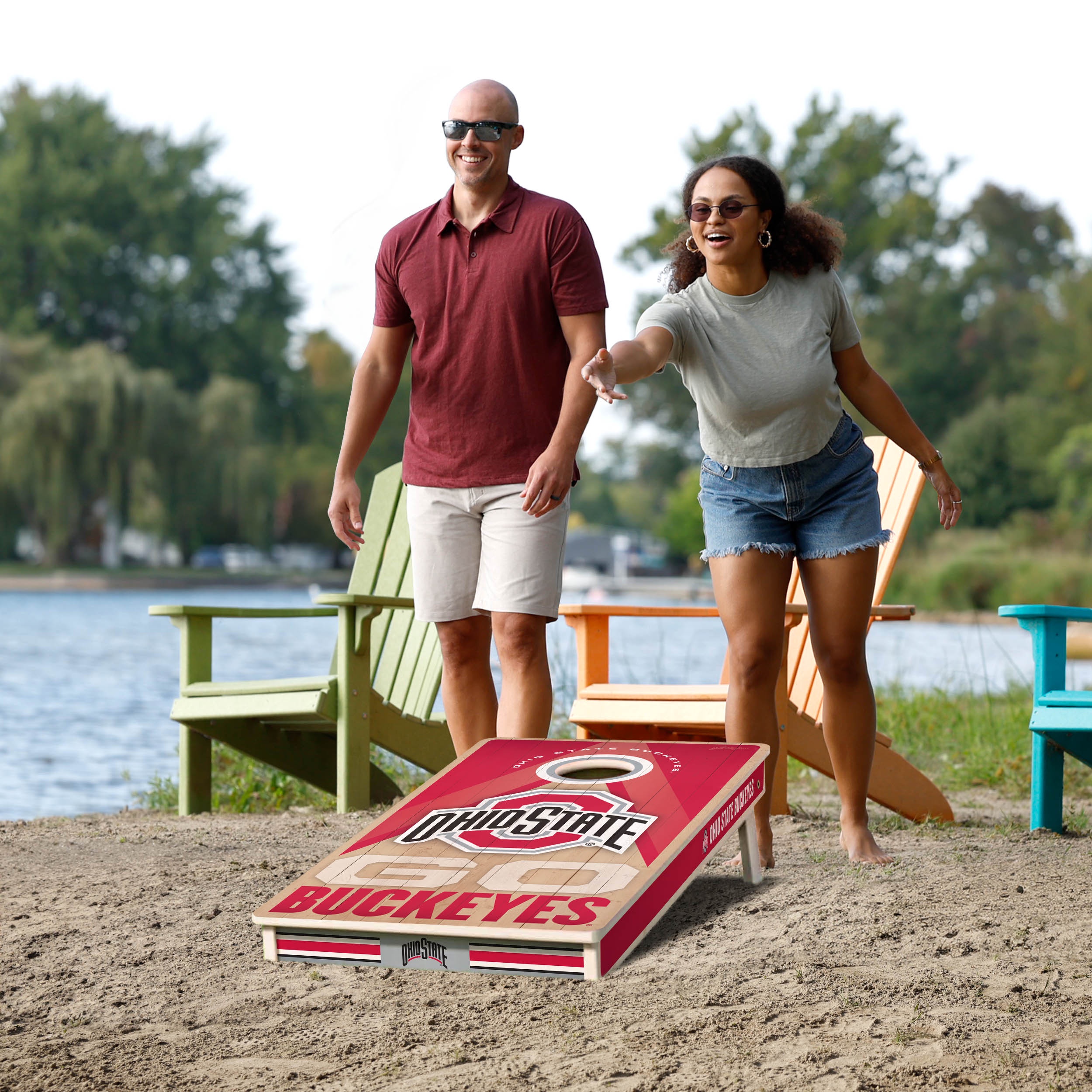 YouTheFan NCAA Ohio St Buckeyes 2X4 Slogan Series Cornhole NO BAGS