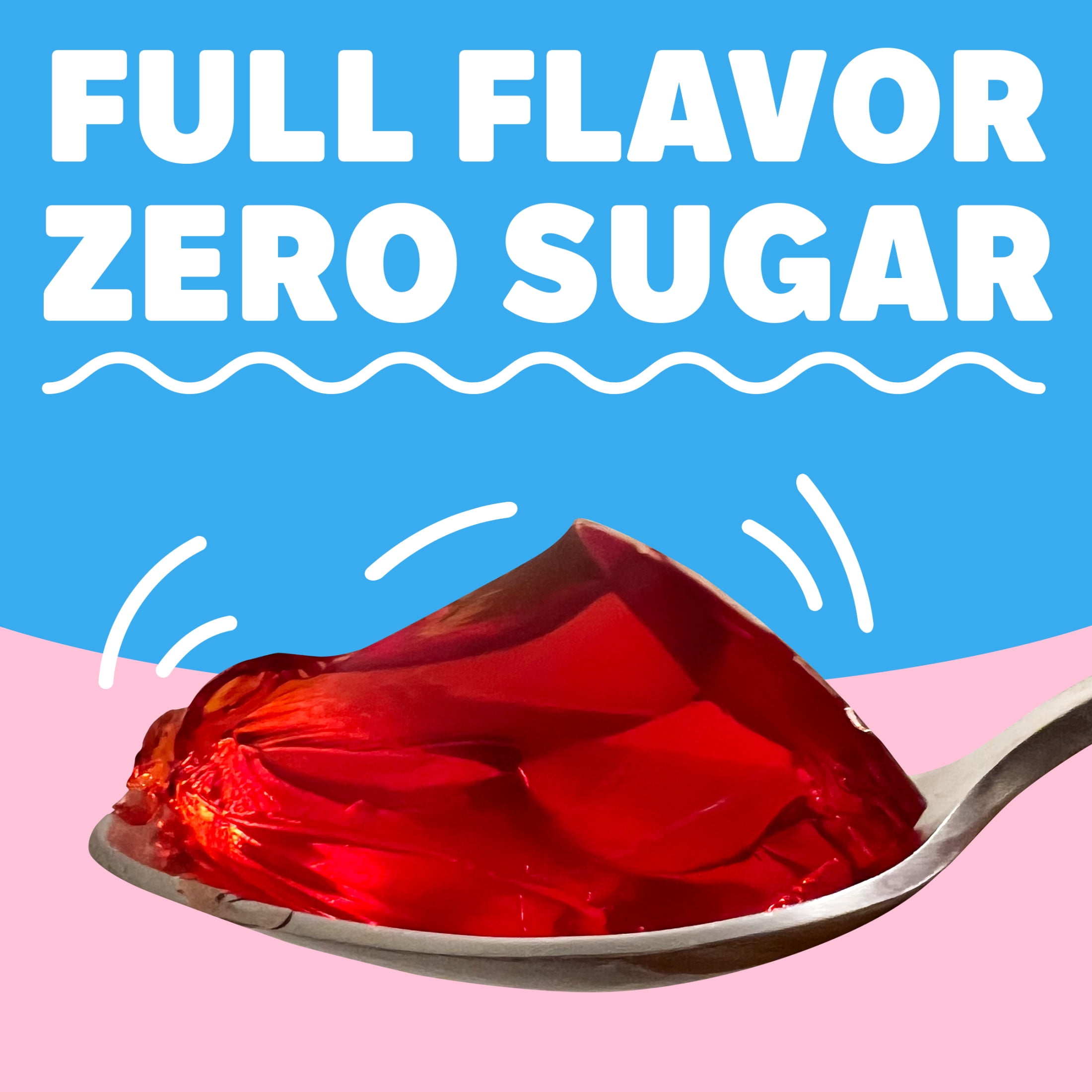 Jell-O Strawberry Artificially Flavored Zero Sugar Ready-to-Eat Gelatin Snack Cups Family Size Pack, 8 ct Cups