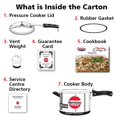 thumbnail image 4 of Hevibase Induction Compatible Aluminium Inner Lid Pressure Cooker 8 Liters, Silver (IH80) | Double-thick Base, 4 of 4