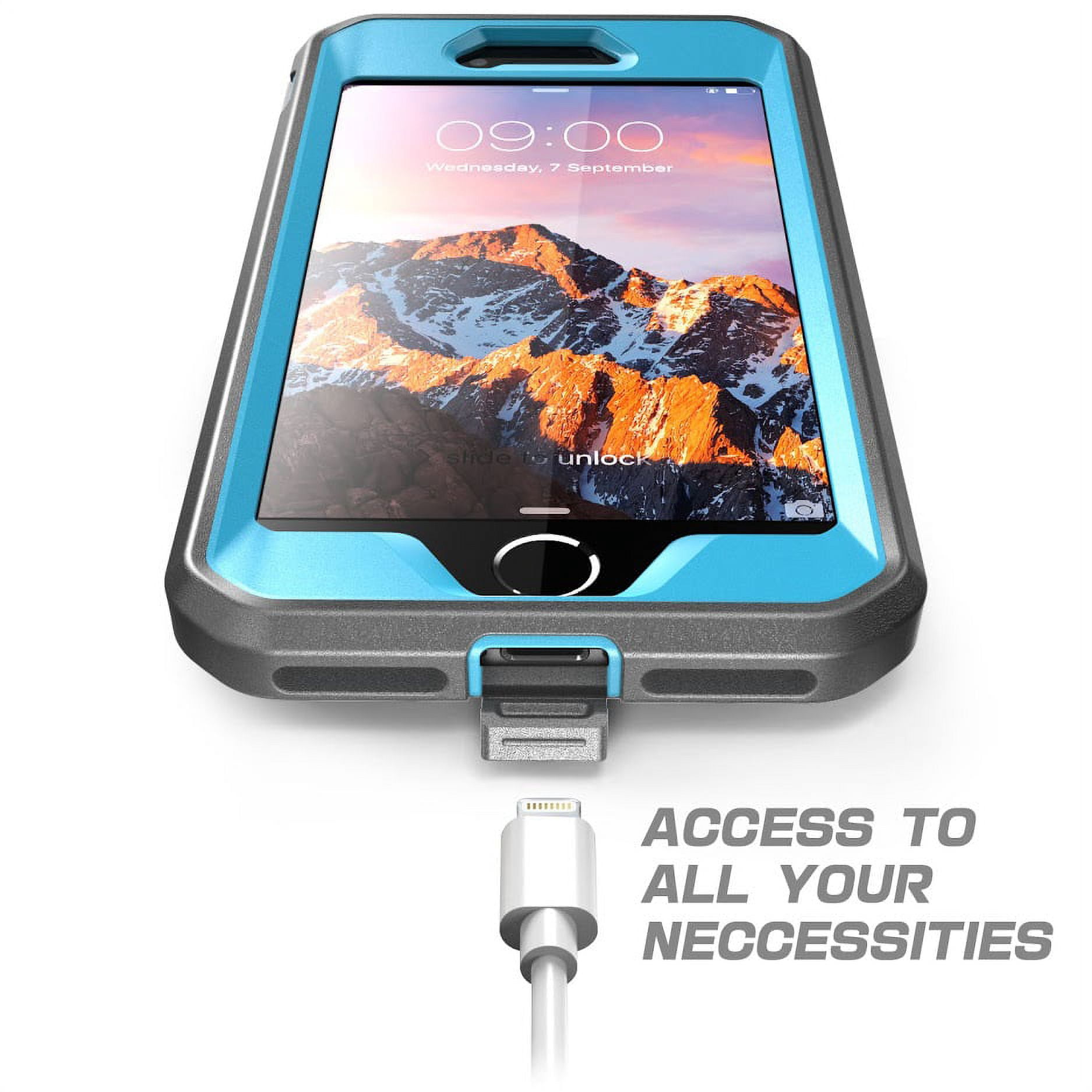 SUPCASE Unicorn Beetle Pro Series Case Designed for iPhone SE 3rd Gen (2022) / iPhone SE 2nd Gen (2020) / iPhone 7 / iPhone 8, Full-Body Rugged Holster Case with Built-In Screen Protector (Blue)