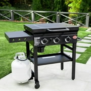 Char-Griller® Flat Iron® 3-Burner Gas Griddle with Lid in Black