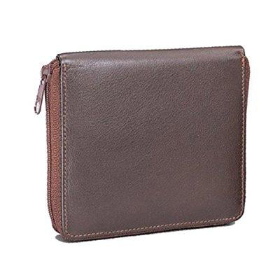 cowhide drum-dyed nappa leather zippered wallet color: black - Walmart.com