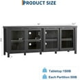 thumbnail image 2 of TV Stand for 65 in, Entertainment Center with Storage Cabinet and 4 Sliding Glass Doors, Mid Century Modern Media TV Console Table for Living Room Bedroom (Black), 2 of 8