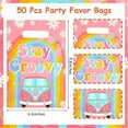 thumbnail image 3 of Serencatcher 50pcs Hippie Party Favors - Groovy Daisy Candy Goodie Treat Bags for 60s 70s Five is a Vibe Boho Birthday Decoration, 3 of 7