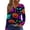 Multicolor, variant on Women Halloween Tops Long Sleeve Pumpkin Graphic T Shirts Loose Fit V Neck T-Shirts Halloween Costumes Gifts