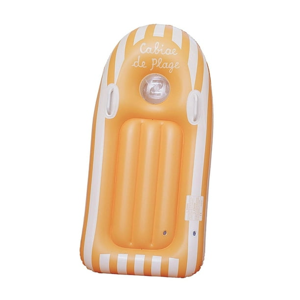 Tabla de surf inflable para niños, juguete acuático ligero de PVC para piscina Amarillo
