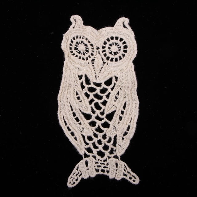 Bordado parche de encaje aplique Baoblaze de aplicación de patrón de búho 11.5 x 5.5 cm