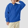 thumbnail image 7 of TOWED22 Hoodies for Teen Girls Boys Baggy Zip Up Classic Hooded Sweatshirts Casual Solid Long Sleeve Jacket with Pockets(Blue,4-5 Y), 7 of 7
