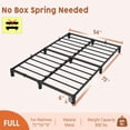 thumbnail image 2 of Tamaño completo size heavy-duty metal marco de cama - 6-pulgada negra platform con iron slat support, 800lbs capacity, 2 of 6