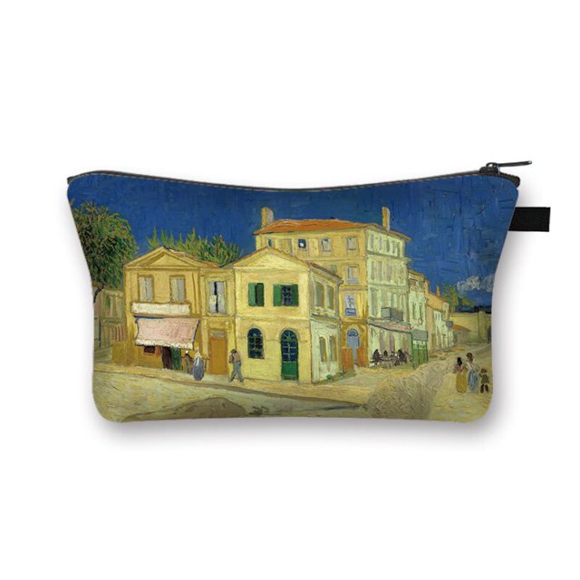 Bolsa de cosméticos con estampado de pintura al óleo de Van Gogh, bolsa de maquillaje con cielo estrellado/Girasol, neceser de viaje, estuche de cosméticos para mujer, billetera de compras LIUWENJING unisex