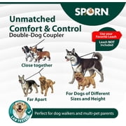 Sporn Adjustable Double Dog Leash Coupler for 2 Dogs, Black, Medium/Large