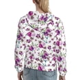 thumbnail image 7 of Lsque Violets Flowers Pattern Casual Women's Hoodie,Hooded Sweatshirt with Kangaroo Pocket,Pullover Hoodie with Eye-catching Drawstrings-Large, 7 of 7