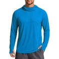 thumbnail image 2 of Betivan Men's Solid Color Long Sleeved Hooded Sun Protection Shirt Drying And Lightweight, 2 of 8