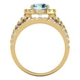 thumbnail image 4 of Clara Pucci 18K Yellow Gold 1.795 Natural Aquamarine Engraveable Engagement Ring + Wedding Band Set, 4 of 7